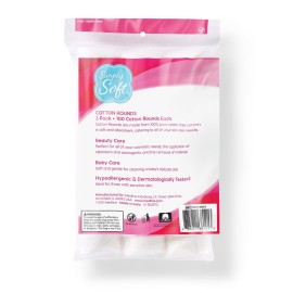 Medline Simply Soft Cotton Rounds (300 Count), 100% Cotton Absorbent and Textured Cotton Pads, Lint-Free Medline Simply Soft Cotton Rounds (300 Count), 100% Cotton Absorbent and Textured Cotton Pads, Lint-Free