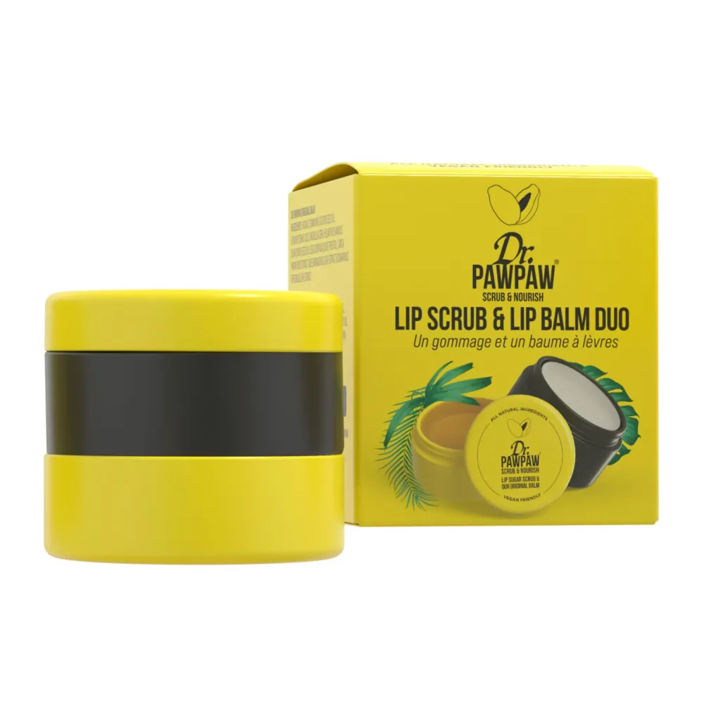 Dr. PawPaw Lip Scrub and Lip Balm Duo - Hydrating Lip Balm with Pawpaw, Aloe, Olive and Castor Oils - Vegan Lip Scrub For Sensitive Skin - 0.55 oz Dr. PawPaw Lip Scrub and Lip Balm Duo - Hydrating Lip Balm with Pawpaw, Aloe, Olive and Castor Oils - Vegan Lip Scrub For Sensitive Skin - 0.55 oz