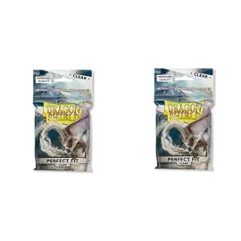 2 Packs Dragon Shield Inner Sleeve Clear Standard Size 100 ct Card Sleeves Individual Pack