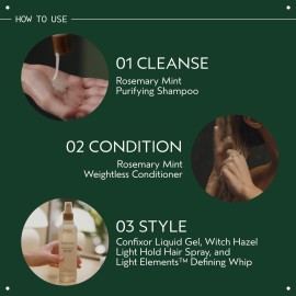 Aveda Rosemary Mint Purifying Shampoo | Clarifying Shampoo | Adds Shine | for Normal to Oily Hair, Fine to Medium Hair Types | 97% Naturally Derived*, 8.5 Fl Oz