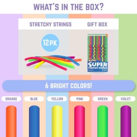 BUNMO Stretchy Strings - Sensory Toys for Toddlers - Stimulating & Addictive Sensory Toys for Kids - Fidget Toy - Hours of Fun for Kids - Non-Mouthable Toy 3+ - Smooth 6 Pack BUNMO Stretchy Strings - Sensory Toys for Toddlers - Stimulating & Addictive Sensory Toys for Kids - Fidget Toy - Hours of Fun for Kids - Non-Mouthable Toy 3+ - Smooth 6 Pack
