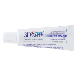 Crest 3D White Brilliance Toothpaste, Vibrant Peppermint, Travel Size, 0.85 oz (24g) - Pack of 12 Crest 3D White Brilliance Toothpaste, Vibrant Peppermint, Travel Size, 0.85 oz (24g) - Pack of 12