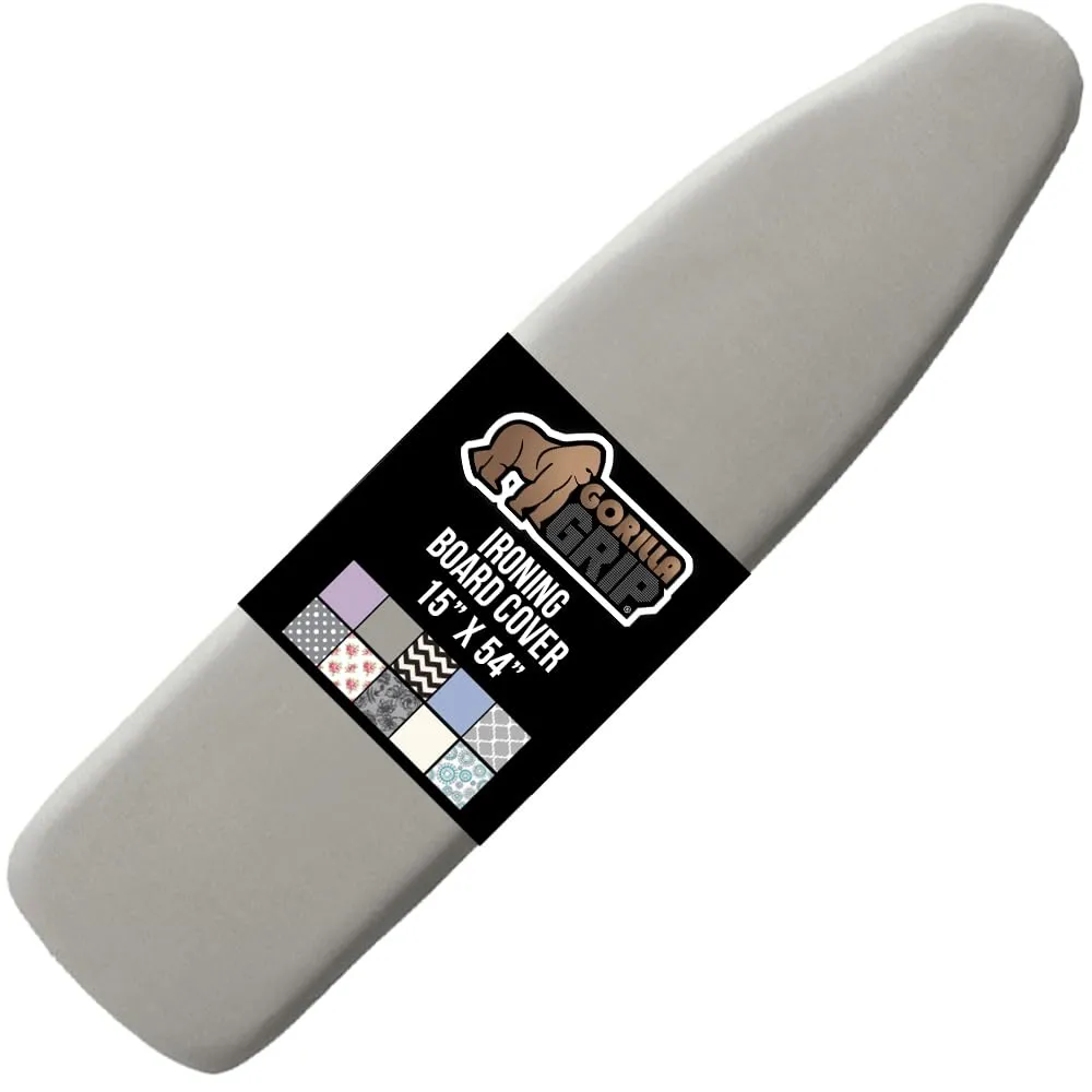 The Original GORILLA GRIP Ironing Board Cover and Pad, Silicone Coating, Thick Scorch Resistant Padding, Heavy Duty Iron Covers Standard Boards, Hook and Loop Fastener Strap, Silver, 15x54 The Original GORILLA GRIP Ironing Board Cover and Pad, Silicone Coating, Thick Scorch Resistant Padding, Heavy Duty Iron Covers Standard Boards, Hook and Loop Fastener Strap, Silver, 15x54