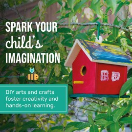 Beetle & Bee Build A Bird Bungalow - DIY Kid Art Craft Outdoor Birdhouse Kit, House Painting Kit for Kids, Hardware Glue Included- 4 Paints, 1 Brush, 7 Wooden Pcs, Chain For Tree Hanging Age 5+ Beetle & Bee Build A Bird Bungalow - DIY Kid Art Craft Outdoor Birdhouse Kit, House Painting Kit for Kids, Hardware Glue Included- 4 Paints, 1 Brush, 7 Wooden Pcs, Chain For Tree Hanging Age 5+