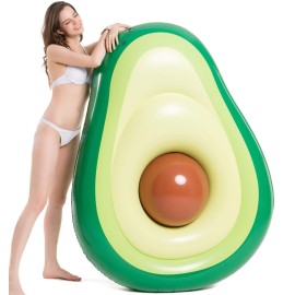 Jasonwell Inflatable Avocado Pool Float Floatie with Ball Water Fun Large Blow Up Summer Beach Swimming Floaty Party Toys Lounge Raft for Kids Adults (XL)