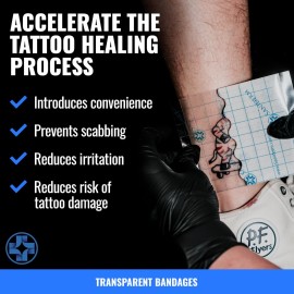 Saniderm Tattoo Aftercare Bandage 3 Sheets (Large Pack, 8 in x 10 in) - Convenient, Faster Tattoo Healing and Protection - Sterile, Waterproof, and Latex-Free Saniderm Tattoo Aftercare Bandage 3 Sheets (Large Pack, 8 in x 10 in) - Convenient, Faster Tattoo Healing and Protection - Sterile, Waterproof, and Latex-Free