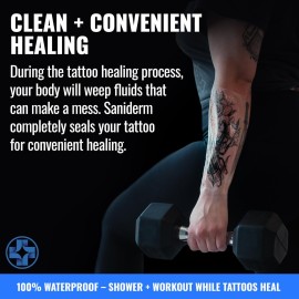 Saniderm Tattoo Aftercare Bandage 3 Sheets (Large Pack, 8 in x 10 in) - Convenient, Faster Tattoo Healing and Protection - Sterile, Waterproof, and Latex-Free Saniderm Tattoo Aftercare Bandage 3 Sheets (Large Pack, 8 in x 10 in) - Convenient, Faster Tattoo Healing and Protection - Sterile, Waterproof, and Latex-Free