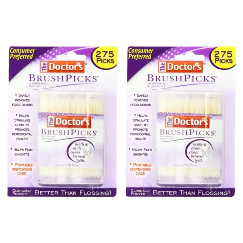 The Doctor\'s BrushPicks Interdental Toothpicks, 275 Count (Pack of 2) The Doctor\'s BrushPicks Interdental Toothpicks, 275 Count (Pack of 2)