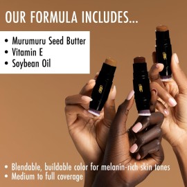 Black Radiance Color Perfect Foundation Stick with Soft Brush Applicator Duo - Buildable, Blendable Versatile Pigment-Rich Formula - Bronze Glow Black Radiance Color Perfect Foundation Stick with Soft Brush Applicator Duo - Buildable, Blendable Versatile Pigment-Rich Formula - Bronze Glow
