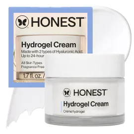 Honest Beauty Hydrogel Cream with Hyaluronic Acid | Lightweight, Moisturizing Water Cream | Gentle for Sensitive Skin, Fragrance Free, Vegan | 1.7 fl oz
