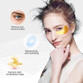 Permotary 30 Pairs 24K Gold Gel Crystal Collagen Eye Pads, Under Eye Mask for Moisturizing,Fine Lines, Dark Circles& Puffy Eyes Under Eye Patches, Gold Permotary 30 Pairs 24K Gold Gel Crystal Collagen Eye Pads, Under Eye Mask for Moisturizing,Fine Lines, Dark Circles& Puffy Eyes Under Eye Patches, Gold