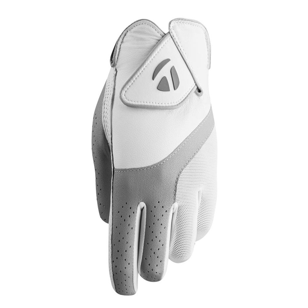 TaylorMade Golf 2019 KALEA WOMEN\'S GOLF GLOVE, WHITE/GRAY, WORN ON LEFT HAND, MEDIUM TaylorMade Golf 2019 KALEA WOMEN\'S GOLF GLOVE, WHITE/GRAY, WORN ON LEFT HAND, MEDIUM