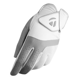 TaylorMade Golf 2019 KALEA WOMEN\'S GOLF GLOVE, WHITE/GRAY, WORN ON LEFT HAND, MEDIUM TaylorMade Golf 2019 KALEA WOMEN\'S GOLF GLOVE, WHITE/GRAY, WORN ON LEFT HAND, MEDIUM