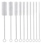 Long Straw Brush, Nylon Pipe Tube Cleaner 8-ihch 10 Different Diameters Set of 10