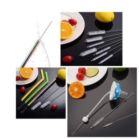 Long Straw Brush, Nylon Pipe Tube Cleaner 8-ihch 10 Different Diameters Set of 10 Long Straw Brush, Nylon Pipe Tube Cleaner 8-ihch 10 Different Diameters Set of 10