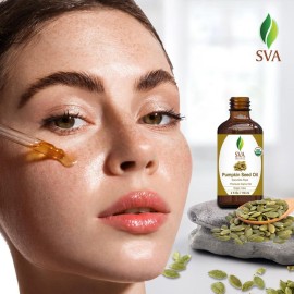SVA Pumpkin Seed Oil Organic - 4 Fl Oz - 100% Natural Cold Pressed Organic Pumpkin oil - for Face, Skin Care, Hair Care, Scalp Massage & Body Massage - Carrier Oil with Dropper SVA Pumpkin Seed Oil Organic - 4 Fl Oz - 100% Natural Cold Pressed Organic Pumpkin oil - for Face, Skin Care, Hair Care, Scalp Massage & Body Massage - Carrier Oil with Dropper