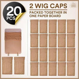 Teenitor Wig Cap, 20pcs Stocking Caps for Wigs, Tan Wig Cap for Women, Stretchy Nylon WigCap Beige Teenitor Wig Cap, 20pcs Stocking Caps for Wigs, Tan Wig Cap for Women, Stretchy Nylon WigCap Beige