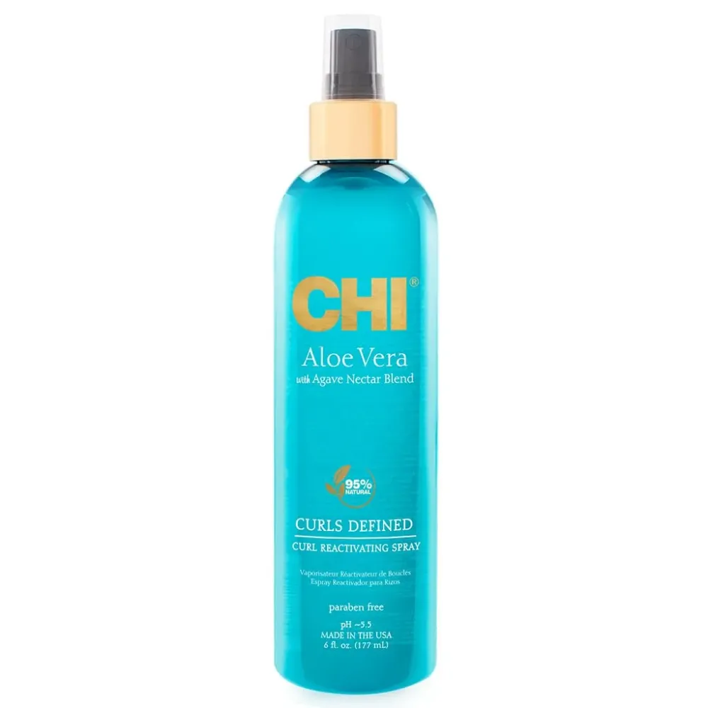 CHI Aloe Vera Curl Reactivating Spray, Enhances Waves, Curls, & Coils, Provides Intense Hydration, Sulfate, Paraben & Gluten Free, 6 Oz CHI Aloe Vera Curl Reactivating Spray, Enhances Waves, Curls, & Coils, Provides Intense Hydration, Sulfate, Paraben & Gluten Free, 6 Oz