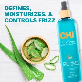 CHI Aloe Vera Curl Reactivating Spray, Enhances Waves, Curls, & Coils, Provides Intense Hydration, Sulfate, Paraben & Gluten Free, 6 Oz CHI Aloe Vera Curl Reactivating Spray, Enhances Waves, Curls, & Coils, Provides Intense Hydration, Sulfate, Paraben & Gluten Free, 6 Oz