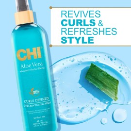 CHI Aloe Vera Curl Reactivating Spray, Enhances Waves, Curls, & Coils, Provides Intense Hydration, Sulfate, Paraben & Gluten Free, 6 Oz CHI Aloe Vera Curl Reactivating Spray, Enhances Waves, Curls, & Coils, Provides Intense Hydration, Sulfate, Paraben & Gluten Free, 6 Oz