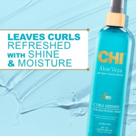 CHI Aloe Vera Curl Reactivating Spray, Enhances Waves, Curls, & Coils, Provides Intense Hydration, Sulfate, Paraben & Gluten Free, 6 Oz CHI Aloe Vera Curl Reactivating Spray, Enhances Waves, Curls, & Coils, Provides Intense Hydration, Sulfate, Paraben & Gluten Free, 6 Oz