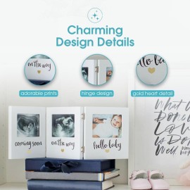 Pearhead Triple Sonogram Keepsake Photo Frame, Gender Neutral Ultrasound Keepsake, Ideal Pregnancy Gift For First Time Moms, Baby Shower and Nursery Decor, 3.5x2.5 Photo Insert, White Pearhead Triple Sonogram Keepsake Photo Frame, Gender Neutral Ultrasound Keepsake, Ideal Pregnancy Gift For First Time Moms, Baby Shower and Nursery Decor, 3.5x2.5 Photo Insert, White