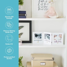 Pearhead Triple Sonogram Keepsake Photo Frame, Gender Neutral Ultrasound Keepsake, Ideal Pregnancy Gift For First Time Moms, Baby Shower and Nursery Decor, 3.5x2.5 Photo Insert, White Pearhead Triple Sonogram Keepsake Photo Frame, Gender Neutral Ultrasound Keepsake, Ideal Pregnancy Gift For First Time Moms, Baby Shower and Nursery Decor, 3.5x2.5 Photo Insert, White