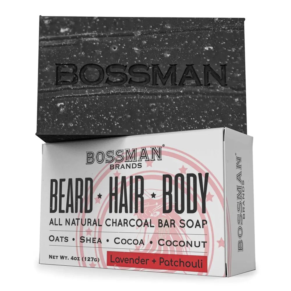 Bossman Men\'s 4-in-1 Bar Soap for Men (4 oz) - Beard Wash, Shampoo, Body Wash & Conditioner Bossman Men\'s 4-in-1 Bar Soap for Men (4 oz) - Beard Wash, Shampoo, Body Wash & Conditioner