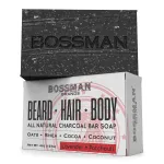 Bossman Men\'s 4-in-1 Bar Soap for Men (4 oz) - Beard Wash, Shampoo, Body Wash & Conditioner