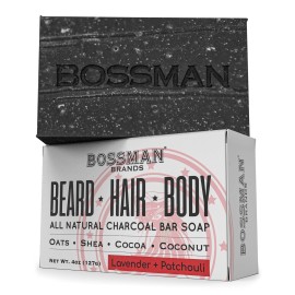 Bossman Men\'s 4-in-1 Bar Soap for Men (4 oz) - Beard Wash, Shampoo, Body Wash & Conditioner Bossman Men\'s 4-in-1 Bar Soap for Men (4 oz) - Beard Wash, Shampoo, Body Wash & Conditioner