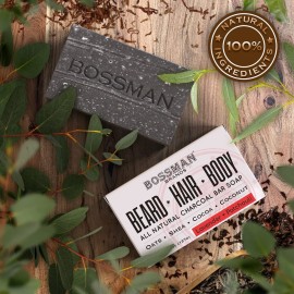 Bossman Men\'s 4-in-1 Bar Soap for Men (4 oz) - Beard Wash, Shampoo, Body Wash & Conditioner Bossman Men\'s 4-in-1 Bar Soap for Men (4 oz) - Beard Wash, Shampoo, Body Wash & Conditioner