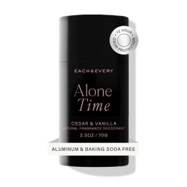 Each & Every Aluminum Free Deodorant for Men & Women, Cedar & Vanilla - All Natural Deodorant for Sensitive Skin, EWG Verified - Clean, Baking Soda Free, Plant-Based Fragrance - 2.5oz