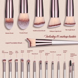 BS-MALL Makeup Brush Set 18 Pcs Premium Synthetic Foundation Powder Concealers Eye shadows Blush Makeup Brushes with black case BS-MALL Makeup Brush Set 18 Pcs Premium Synthetic Foundation Powder Concealers Eye shadows Blush Makeup Brushes with black case