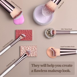 BS-MALL Makeup Brush Set 18 Pcs Premium Synthetic Foundation Powder Concealers Eye shadows Blush Makeup Brushes with black case BS-MALL Makeup Brush Set 18 Pcs Premium Synthetic Foundation Powder Concealers Eye shadows Blush Makeup Brushes with black case