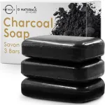O NATURALS 100% Natural Bar Soap - Gift Set - Organic Ingredients & Essential Oils - Spa Gifts for Women & Men, Body Wash & Face Soap - 3PC Charcoal Soap