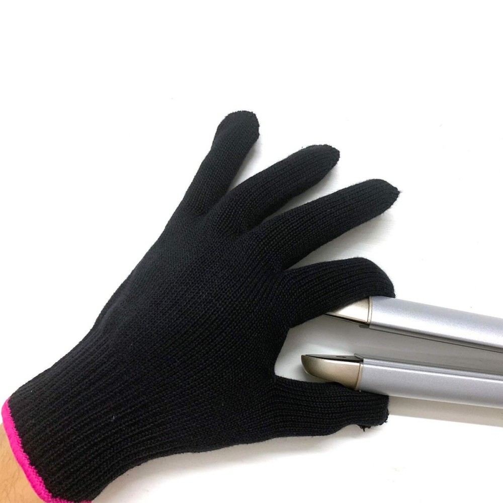 Lessmon Professional Heat Resistant Glove for Hair Styling Heat Blocking for Curling, Flat Iron and Curling Wand Suitable for Left and Right Hands, 1 Piece, Pink Edge Lessmon Professional Heat Resistant Glove for Hair Styling Heat Blocking for Curling, Flat Iron and Curling Wand Suitable for Left and Right Hands, 1 Piece, Pink Edge