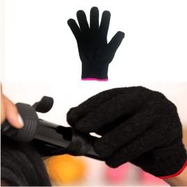 Lessmon Professional Heat Resistant Glove for Hair Styling Heat Blocking for Curling, Flat Iron and Curling Wand Suitable for Left and Right Hands, 1 Piece, Pink Edge Lessmon Professional Heat Resistant Glove for Hair Styling Heat Blocking for Curling, Flat Iron and Curling Wand Suitable for Left and Right Hands, 1 Piece, Pink Edge