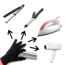 Lessmon Professional Heat Resistant Glove for Hair Styling Heat Blocking for Curling, Flat Iron and Curling Wand Suitable for Left and Right Hands, 1 Piece, Pink Edge Lessmon Professional Heat Resistant Glove for Hair Styling Heat Blocking for Curling, Flat Iron and Curling Wand Suitable for Left and Right Hands, 1 Piece, Pink Edge