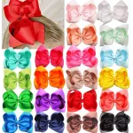 DeD 20 Pcs 8 Hair Bows Clips Boutique Grosgrain Ribbon Big Large Bows Alligator Hair Accessories For Baby Girls Teens Kids