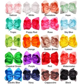 DeD 20 Pcs 8 Hair Bows Clips Boutique Grosgrain Ribbon Big Large Bows Alligator Hair Accessories For Baby Girls Teens Kids DeD 20 Pcs 8 Hair Bows Clips Boutique Grosgrain Ribbon Big Large Bows Alligator Hair Accessories For Baby Girls Teens Kids