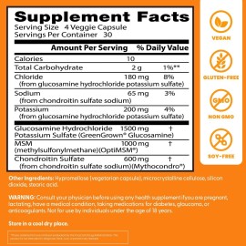 Doctor\'s Best Vegan Glucosamine Chondroitin MSM, Joint Health, Hair, Skin & Nails, Capsule,120 count Doctor\'s Best Vegan Glucosamine Chondroitin MSM, Joint Health, Hair, Skin & Nails, Capsule,120 count