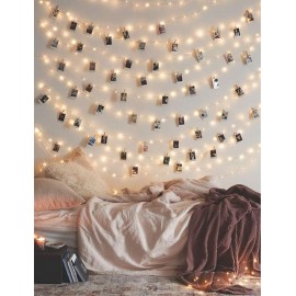 17Ft 50 LED Fairy String Lights with Clear Clips - Perfect for Dorm, Bedroom, Wedding Decor 17Ft 50 LED Fairy String Lights with Clear Clips - Perfect for Dorm, Bedroom, Wedding Decor
