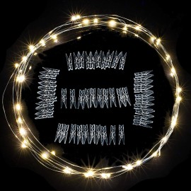 17Ft 50 LED Fairy String Lights with Clear Clips - Perfect for Dorm, Bedroom, Wedding Decor 17Ft 50 LED Fairy String Lights with Clear Clips - Perfect for Dorm, Bedroom, Wedding Decor