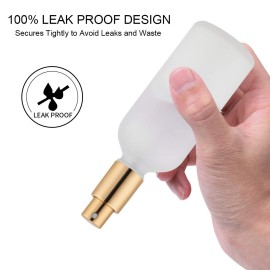 Glass Spray Bottle 3.4oz, Empty Frosted Perfume Atomizer, Fine Mist Spray,Gold Sprayer (2 PACK) Glass Spray Bottle 3.4oz, Empty Frosted Perfume Atomizer, Fine Mist Spray,Gold Sprayer (2 PACK)