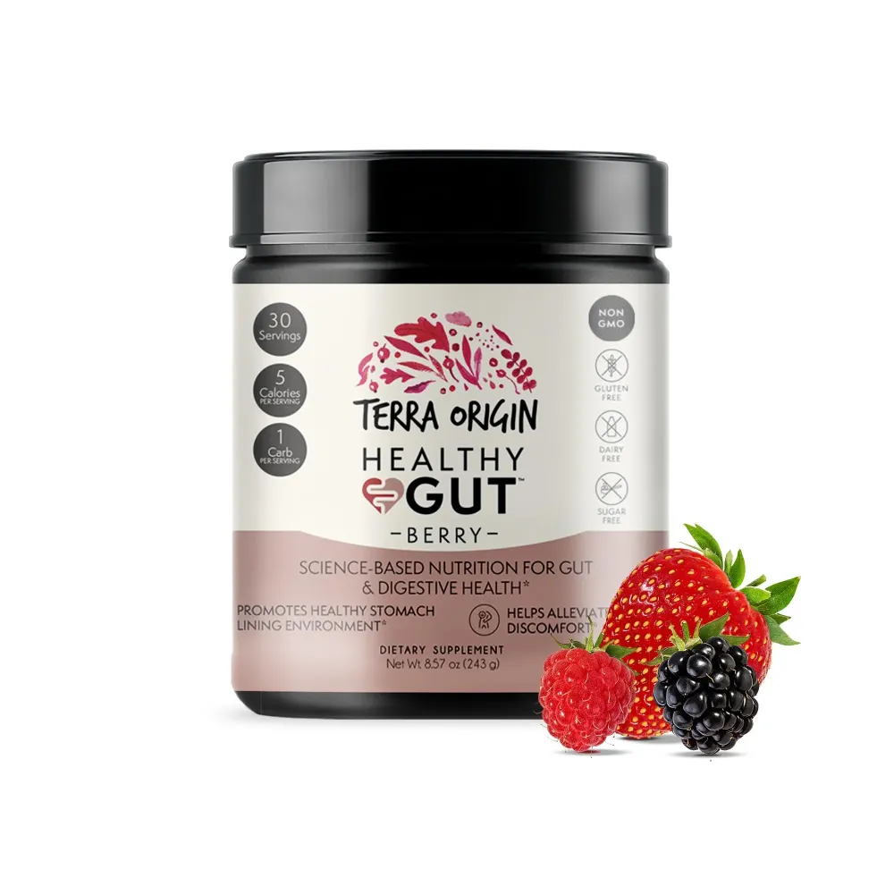 TERRA ORIGIN Healthy Gut Powder (Berry Flavor) |30-Servings with L-Glutamine, Zinc, Glucosamine, Slippery Elm Bark, Marshmallow Root and More! TERRA ORIGIN Healthy Gut Powder (Berry Flavor) |30-Servings with L-Glutamine, Zinc, Glucosamine, Slippery Elm Bark, Marshmallow Root and More!