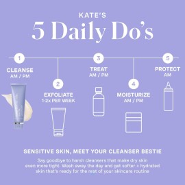 Kate Somerville Goat Milk Moisturizing Cleanser, Gentle Daily Face Wash, Relieves Dry Skin & Tightness, 4 Fl Oz