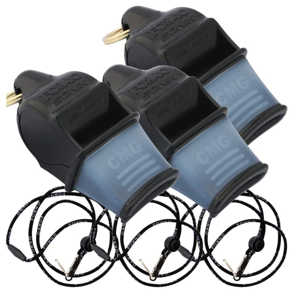 Fox 40 Sonik Blast CMG w/Breakaway Lanyard 3 Pack (Black) Fox 40 Sonik Blast CMG w/Breakaway Lanyard 3 Pack (Black)