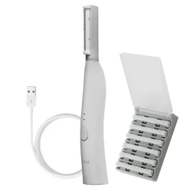 SPA SCIENCES - SIMA Patented Dermaplane Razor for Women Face - Painless 2-in-1 Facial Exfoliation & Peach Fuzz Hair Removal - Anti-Aging - 3 Speeds - Rechargeable - 7 Weeks Treatment
