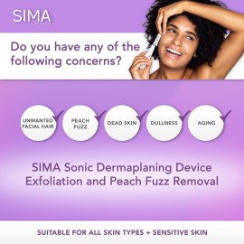 SPA SCIENCES - SIMA Patented Dermaplane Razor for Women Face - Painless 2-in-1 Facial Exfoliation & Peach Fuzz Hair Removal - Anti-Aging - 3 Speeds - Rechargeable - 7 Weeks Treatment SPA SCIENCES - SIMA Patented Dermaplane Razor for Women Face - Painless 2-in-1 Facial Exfoliation & Peach Fuzz Hair Removal - Anti-Aging - 3 Speeds - Rechargeable - 7 Weeks Treatment