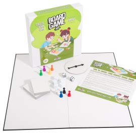 Create Your Own Board Game Set - DIY Kit with Blank Game Board, Game Pieces, Blank Cards, Dice, Spinner - Build Your Own Game for Family Board Games